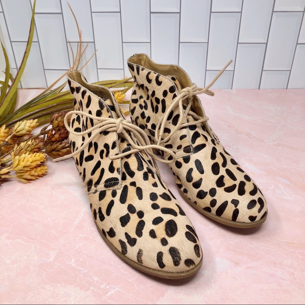 Steve Madden Damiann Leopard Print Booties Sz 8.5